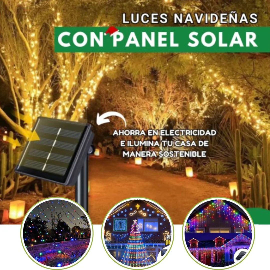 Luces Navideñas con Panel Solar 🎄